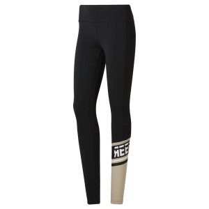 Reebok WOR Meet You There Graphic Panel Tights Damen - Schwarz - DE 930-TPD